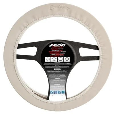 Abbildung von Simoni Racing Lenkradbezug Soft Skin 500 Beige Ökoleder 37 39cm
