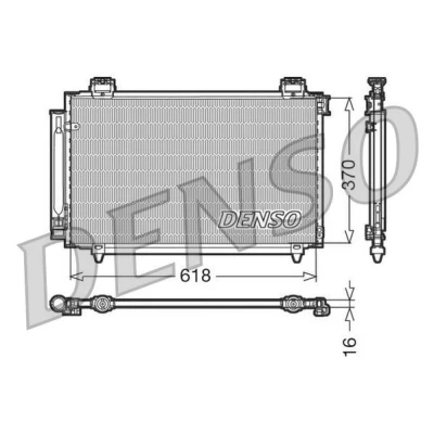 Abbildung von DENSO DCN50016 Klimakondensator mit Trockner 618x370x16 R 134a 618 TOYOTA: Corolla Verso, Avensis II Station Wagon