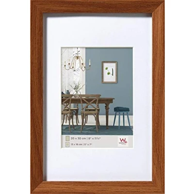 Abbildung von walther design Bilderrahmen eiche dunkel 18 x 24 cm mit Passepartout, Fiorito Holzrahmen EF824P