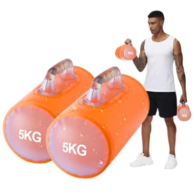 Abbildung von DEIRIS Wasserhanteln, Faltbare ＆ Verstellbare Hantel, Wassergewichtstasche, Tragbare Fitnessgeräte, Gewichte, Hanteln bis 10 kg/Paar, für Krafttraining, Rumpftraining