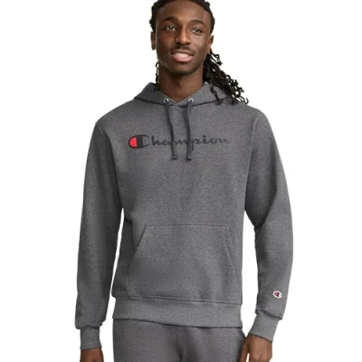Abbildung von Champion Herren Sweatshirt Graphic Powerblend Fleece Hood, Granit Heather y06794, M