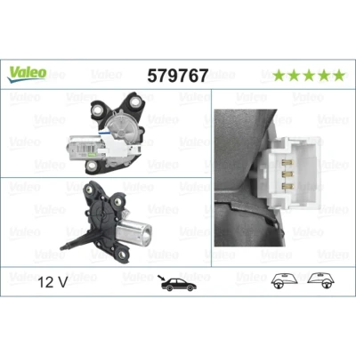 Abbildung von VALEO ORIGINAL PART 579767 Scheibenwischermotor 12 hinten für Links /Rechtslenker CITROËN: Berlingo II