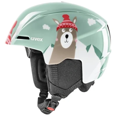 Abbildung von uvex viti Leichter Skihelm für Kinder individuelle Größenanpassung optimierte Belüftung Jade lama 46 50 cm