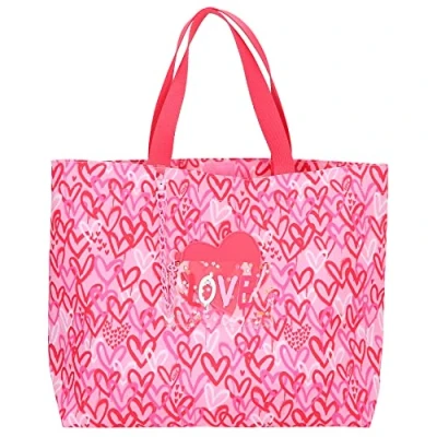 Abbildung von Depesche 12234 TOPModel One Love Tote Bag in Rosa und Rot mit Herzen, Shopper Innentasche