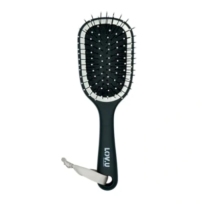 Abbildung von PARSA Beauty LOV.U Entwirrbürste Wet &amp; Dry (Schwarz) kleine Haarbürste mit Multi Flexible Nylonpins Reise Haarbuerste Hair brush women Harebürste