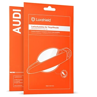 Abbildung von Luxshield Auto Türgriff Schutzfolie Griffmulde für Audi Q6 SUV e tron GF I 2024 2025 Kratzschutz, Lackschutzfolie Transparent glänzend