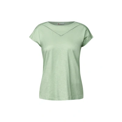 Abbildung von Street One Damen 3226375 Shirt mit Deko Tape, Soft Jade Green, 38