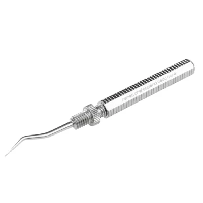 Abbildung von REMOS Zahnstocher mit gebogener abschraubbarer Spitze rostfreier Edelstahl 5cm