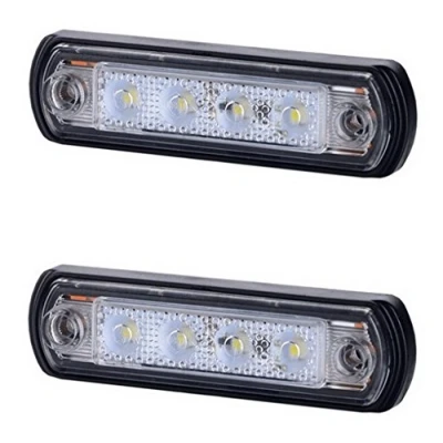 Abbildung von BUL BARS 2 x 4 SMD LED Weiß Begrenzungsleuchte Seitenleuchte 12V 24V mit E Prüfzeichen Positionsleuchte Auto LKW PKW KFZ Lampe Leuchte Licht Front Universal