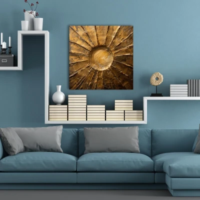 Abbildung von queence Acrylglasbild "Goldene Sonne" Abstrakt Abstrakte Formen Gemälde Kunst Sonnenaufgang 1 Stk. tlg. HD Premium Kunstdruck in Galeriequalität