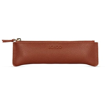 Abbildung von Londo Stift und Federmäppchen aus echtem Leder mit Reißverschluss, Kosmetiktasche