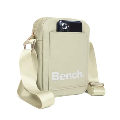 Abbildung von Bench City Girls Damen und Herren Mini Bag Umhängetasche Tasche Handtasche Schultertasche Crossbody Tasche, natur, 19 x 14 5 cm