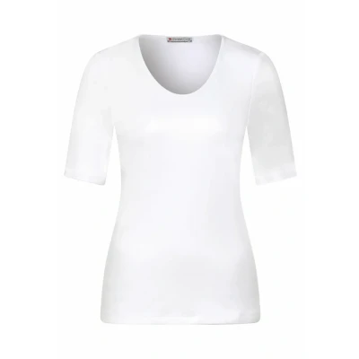 Abbildung von Street One MIT Vausschnitt Tshirt basic, Damen, Größe: 34, Weiß