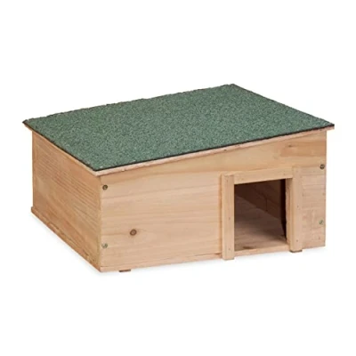 Abbildung von Relaxdays Igelhaus, Holz, Igelhotel mit Boden, 2 Kammern, Winterquartier für Igel, Garten, HBT: 21,5x40x40 cm, Hellbraun