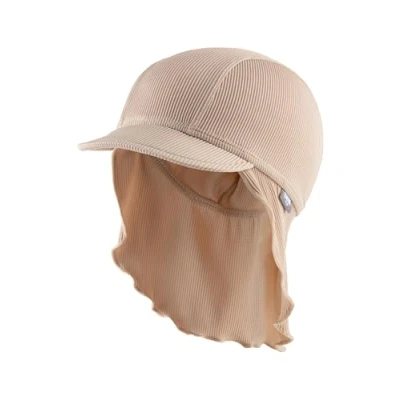 Abbildung von Sterntaler Schirmmütze Nacken Rippe Baby und Kinder Mütze Rippenoptik mit Nackenschutz UV Schutz 50+ Bademütze Kopfbedeckung Sommer Unisex Bademode beige, Größe 55