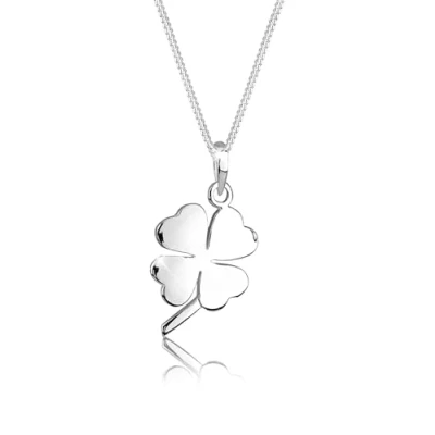 Abbildung von Elli Lucky Charm LEAF Clover Halskette, Damen, Größe: 45, Silber