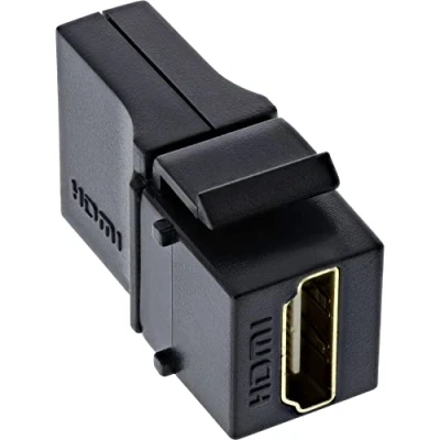 Abbildung von InLine 76202N HDMI Keystone Snap In Einsatz 4K/60Hz, A Buchse/Buchse, gewinkelt, schwarz