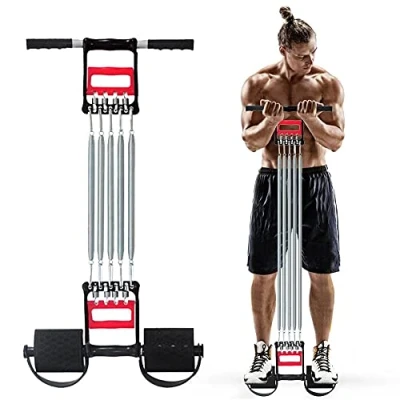 Abbildung von COVVY 3 in 1 Multifunktionale Sportgerät Bauchtrimmer + Handgreifer Expander mit 5 Federn für Brust Hand Arm TrainingÜbungen Muskelaufbau