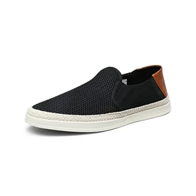 Abbildung von Bruno Marc Herren Espadrilles Mokassins Atmungsaktiv Flache Slipper Slip on Loafer Weich Comfort Klassische Schuhe SCHWARZ SBFS2301M E Größe 43 (EUR)