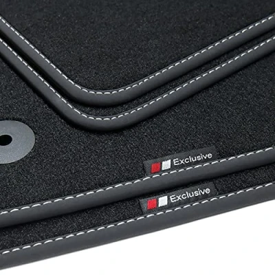 Abbildung von tuning art EF854 Fußmatten passend für Skoda Octavia 3 2013 2020, Naht:Silber