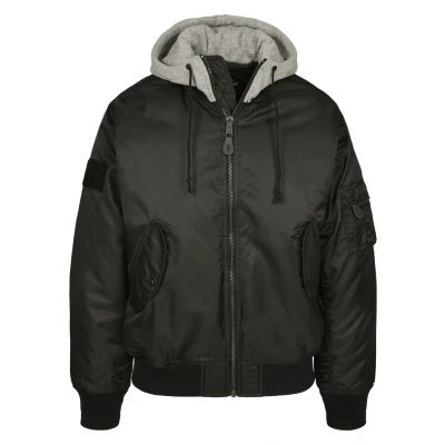 Abbildung von Brandit Hooded Übergangsjacke, Herren, Größe: XL, Blk/gry