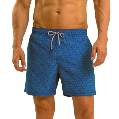 Abbildung von RIPT Herren Essentials Quick Dry UV 50 Sonnenschutz Badeshorts Badehose, Blauer Wirbel Druck, L
