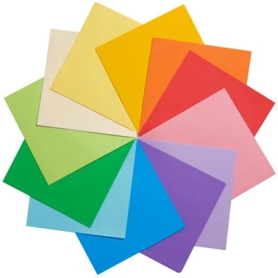 Abbildung von Buntes Origami Papier, 120 Blatt, 12 leuchtende Farben, 15,2 cm, 70 g/m², doppelseitiges quadratisches Faltpapier für DIY Kunsthandwerksprojekte, Kinder und Erwachsene