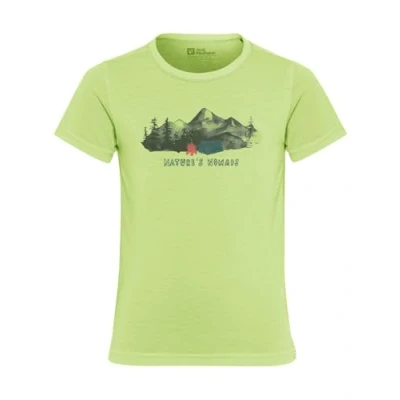 Abbildung von Jack Wolfskin Unisex Kinder Hiking Graphic Kids T Shirt, Print Cool Matcha, 152 EU