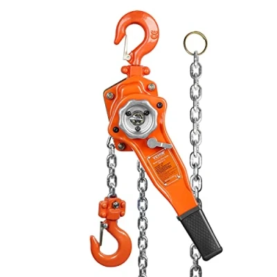 Abbildung von VEVOR Ratschenzug Stahl 0,75T Belastbarkeit Flaschenzug Hebezug 2,8m Hubhöhe Hebelzug Ф6x18mm Hubkettengröße Kettenzug 140N Zugkraft Strapazierfähige Doppelklinken Bremse Ratschenkettenzug