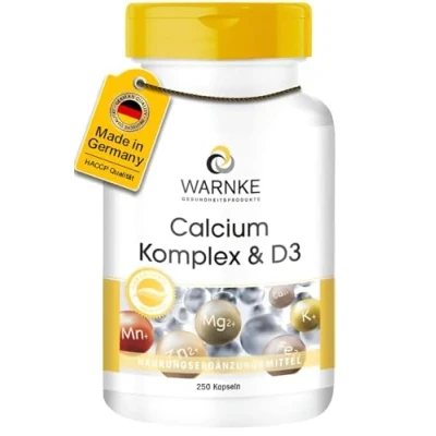 Abbildung von Calcium Komplex mit Vitamin D 250 Kapseln Calcium, Magnesium &amp; D3 hochdosiert Großpackung Warnke Vitalstoffe Deutsche Apothekenqualität
