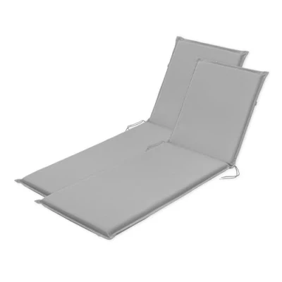 Abbildung von Traumnacht Komfort 2er Set Liegenauflagen Outdoor silber mit abnehmbarem Bezug 190 x 58 6 cm, Öko Tex zertifiziert, produziert nach deutschem Qualitätsstandard