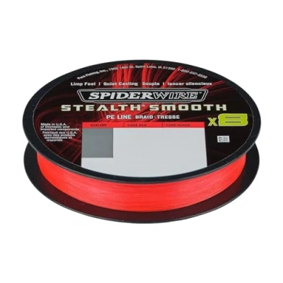 Abbildung von Spiderwire Stealth Smooth 8 New 2020, Fach geflochtene Schnur mit Mikrobeschichtung, 150m, 0,05mm 0,39mm, 5,4kg 46,3kg, RED (150, 0,07mm 6,0kg)