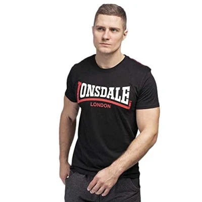 Abbildung von Lonsdale TWO TONE Tshirt print, Herren, Größe: Small, Black