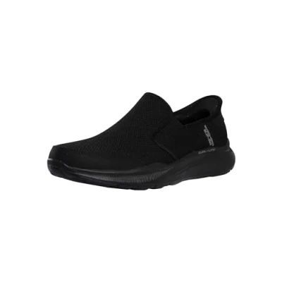 Abbildung von Skechers Herren Sneakers, schwarzer Netzstoff Duraleather Besatz, 41 EU