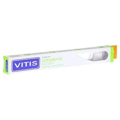 Abbildung von VITIS orthodontic Zahnbürste in Box 1 Zahnbürste, 15 ml Zahnpasta