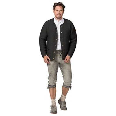 Abbildung von Stockerpoint Herren Amaro Trachtenstrickjacke, anthrazit, 56