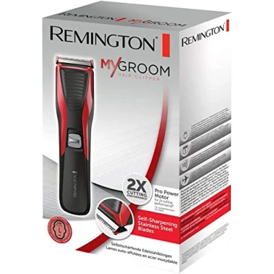 Abbildung von Remington Haarschneidemaschine HC5100 (netzbetriebener Haarschneider, selbstschärfende Edelstahlklingen, 12 Längeneinstellungen) elektrischer Haartrimmer Herren MyGroom
