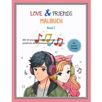 Abbildung von LOVE &amp; FRIENDS Malbuch für Teenager Mädchen und Jungen Mit positiven Affirmationen Liebe Freundschaft, Band 2: 50 wunderschönen Motiven zum Ausmalen