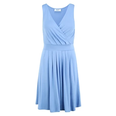 Abbildung von Beachtime Jerseykleid, mit tiefem V Ausschnitt in Wickeloptik, Sommerkleid, Basic