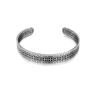 Abbildung von True Rebels Armband, Herren, Größe: One Size, Silber / schwarz