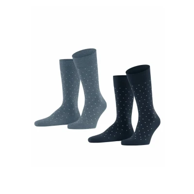 Abbildung von Esprit FINE DOT 2PACK WITH Pattern Socken, Herren, Größe: 39 42, Dark blue