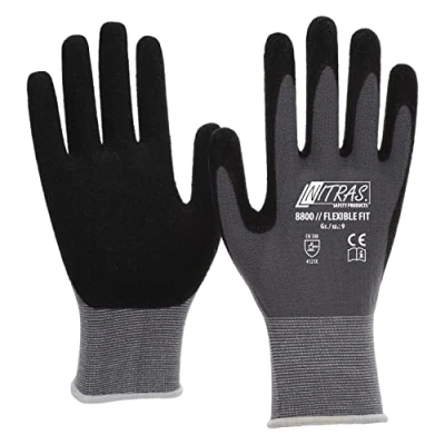Abbildung von Nitras 3 Paar 8800 Flexible Fit Arbeitshandschuhe nach EN 388 (10 (Saum gelb))