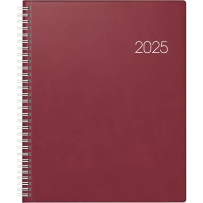 Abbildung von BRUNNEN Buchkalender Modell Manager Wt 7 weektimer (2025), 2 Seiten = 1 Woche, 210 x 260 mm, 160 Seiten, Kunststoff Einband, innen Hartfolie, weinrot