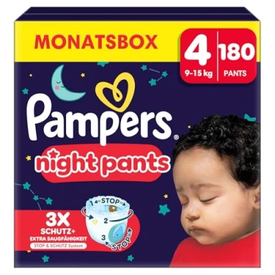 Abbildung von Pampers Baby Dry Night Pants Windeln Größe 4 915 kg 180er Pack