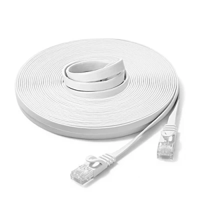 Abbildung von JBSTK LAN Kabel 30m CAT6 Flach Ethernet Weiss Netzwerkkabel Internetkabel Patchkabel mit rj45 Stecker für Router, Switch, Modem, Laptop, PS5, PS4, Smart TV, Xbox One,Switch