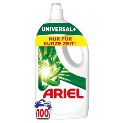 Abbildung von Ariel Flüssigwaschmittel, 100 Waschladungen Universal+, Kraftvolle Fleckenentfernung in nur 1 Waschgang, selbst bei Kaltwaschzyklen