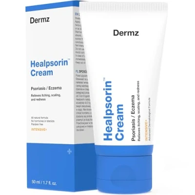 Abbildung von Healpsorin Cream Feuchtigkeits Hautcreme bei Schuppenflechte, Psoriasis Entzündungshemmende Salbe mit Sanddornöl zur Haut &amp; Gesichtspflege vegan, tierversuchsfrei 1x 50 ml