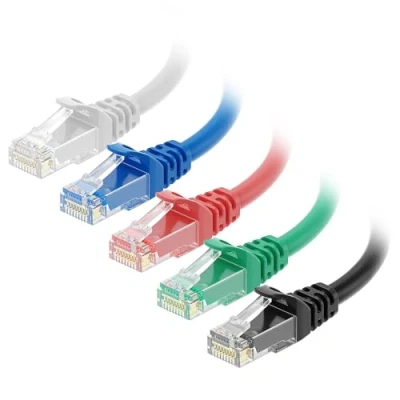 Abbildung von Cable Matters 5 STK. 10 Gigabit Cat 6 Lan Kabel kurz 1,5m (Cat Ethernet Kabel, Wlan Lankabel Cat6) in Farben Netzwerkkabel 1,5 Meter