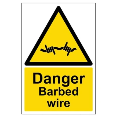 Abbildung von vsafety Warnung Sicherheit Zeichen &quot;Gefahr, Stacheldraht,&quot; 2 mm starrer Kunststoff, 200 x 300