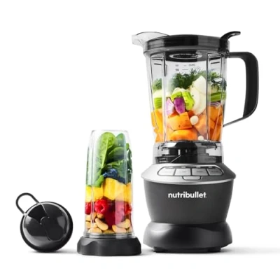 Abbildung von nutribullet Full Size Blender, Elektrischer Mixer, Multifunktionaler Stabmixer, Professioneller 1000 Watt Leistung, 1,6l Becher, grau, NBF450DG